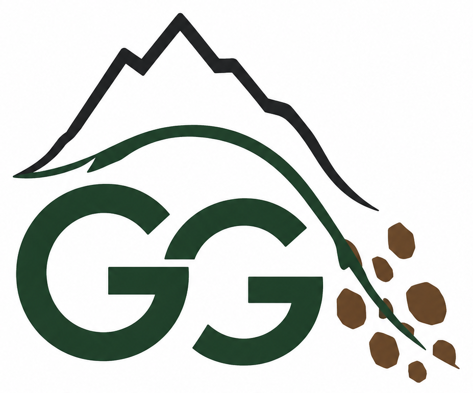 Geo² Lab logo: mountain, terrain and landslide symbol